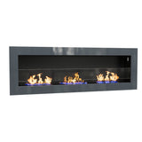 35 Inch 47 Inch Bioethanol Fireplace Wall Mounted Grey Stainless Steel Bio Ethanol Fireplaces Living and Home 