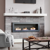 35 Inch 47 Inch Bioethanol Fireplace Wall Mounted Grey Stainless Steel Bio Ethanol Fireplaces Living and Home 