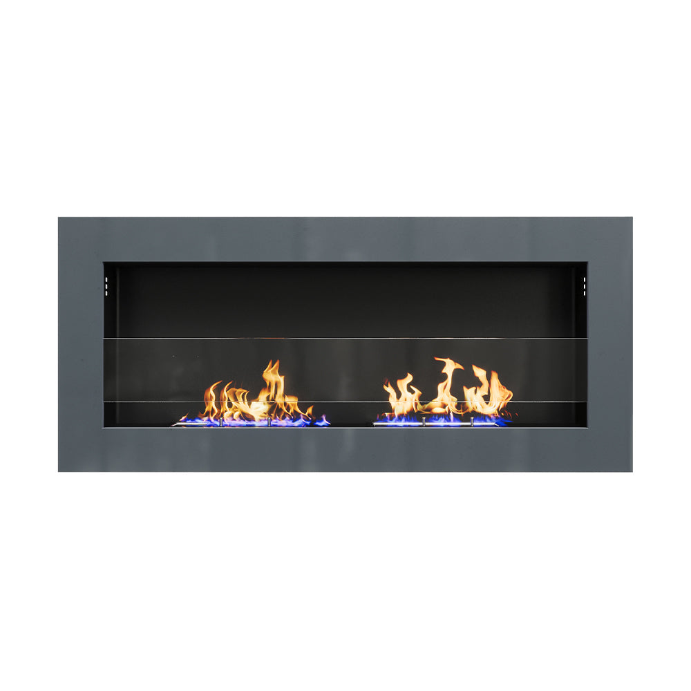 35 Inch 47 Inch Bioethanol Fireplace Wall Mounted Grey Stainless Steel Bio Ethanol Fireplaces Living and Home 