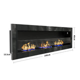 55 Inch Bio Ethanol Fireplace White Grey Black Mounted Inset Wall Biofire Bio Ethanol Fireplaces Living and Home 