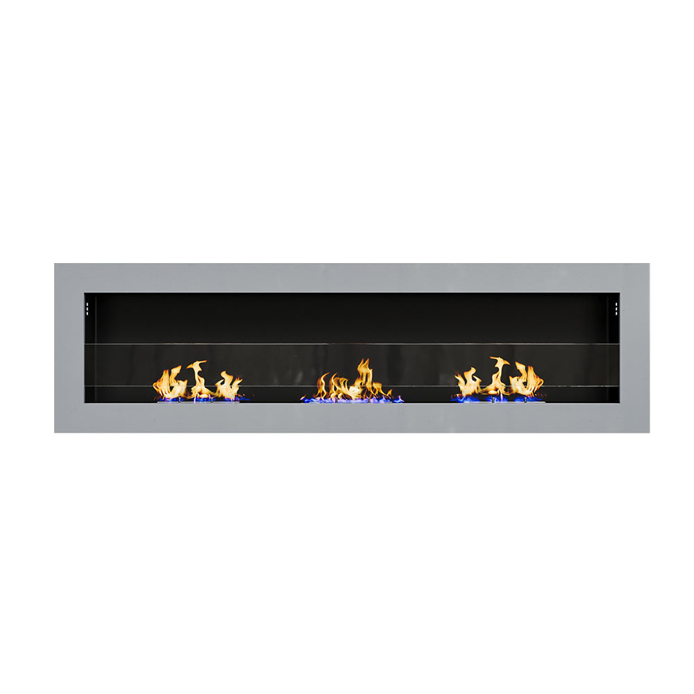 55 Inch Bio Ethanol Fireplace White Grey Black Mounted Inset Wall Biofire Bio Ethanol Fireplaces Living and Home 