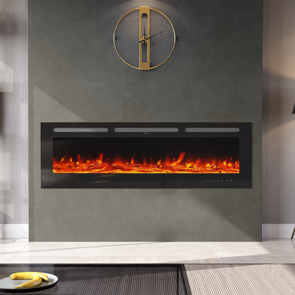 70inch Inset Electric Fireplace 80inch Large Built-In Fire 100inch Modern Heater Electric Fireplaces Living and Home 