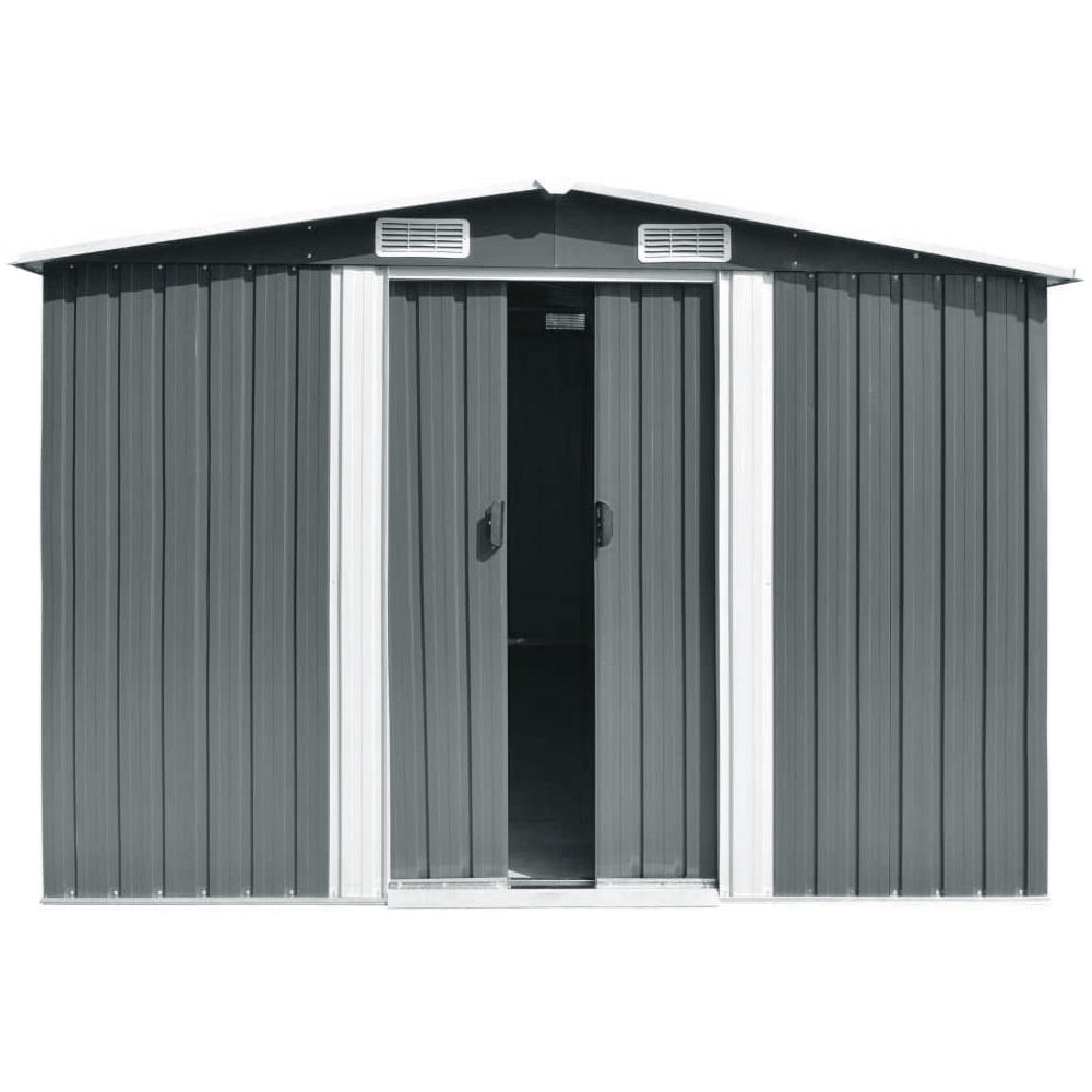 Garden Metal Storage Shed with Gabled Roof Top Large Size Greenhouses Living and Home 