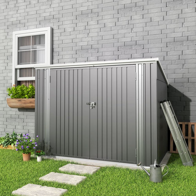 176cm Wide Steel Storage for Bike Shed Grey Tool Shed Bike & Bin Sheds Living and Home 