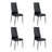 Set of 4 Leather Upholstered Metal Legs Dining Chairs