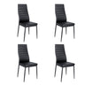 Set of 4 Leather Upholstered Metal Legs Dining Chairs