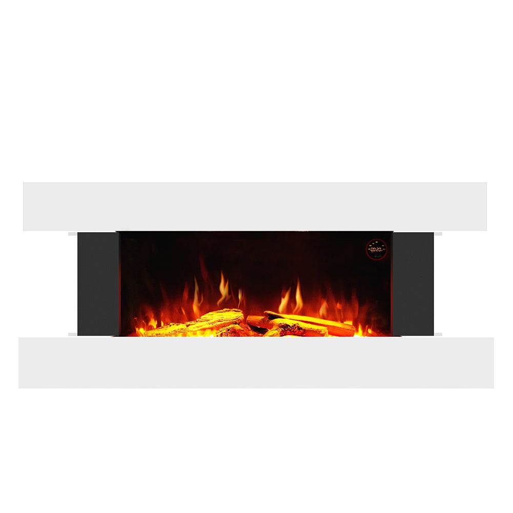 52 Inch Electric Wall Mounted FirePlace H Shape 2kW Heating Fireplace Remote control Fireplace Suites Living and Home 