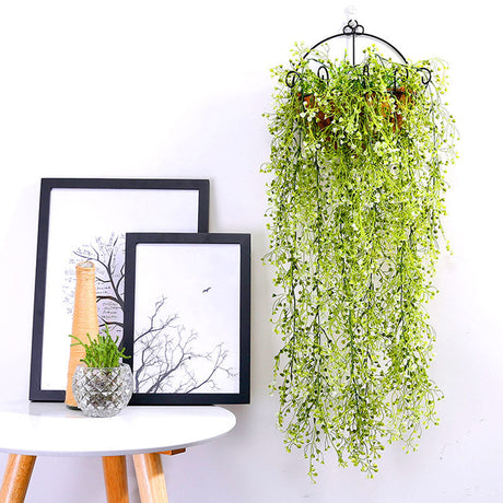 Hanging Ivy Plants Wall Decor Artificial Floral Vines for Party Xmas Christmas Living and Home White 