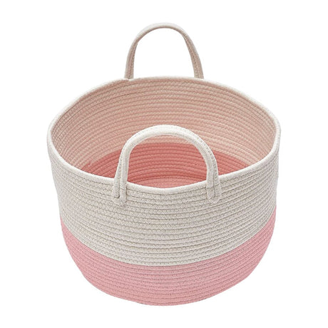 Cotton Woven Clothes Hamper Laundry Basket with Hooks Laundry Baskets Living and Home 