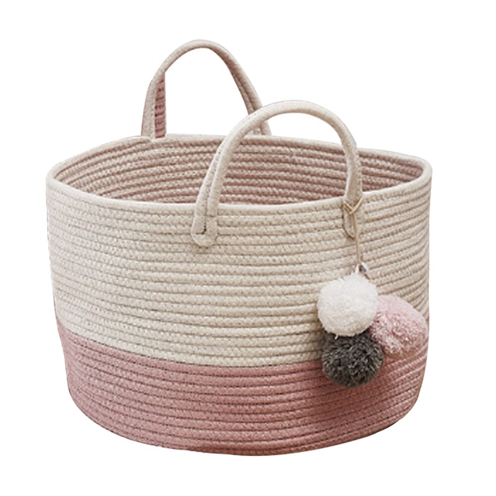 Cotton Woven Clothes Hamper Laundry Basket with Hooks Laundry Baskets Living and Home 