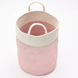 Cotton Woven Clothes Hamper Laundry Basket with Hooks Laundry Baskets Living and Home 