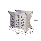 3 Sectional Foldable Laundry Basket Clothes Washing Storage Hamper Organiser with Aluminium Frame Laundry Baskets Living and Home 