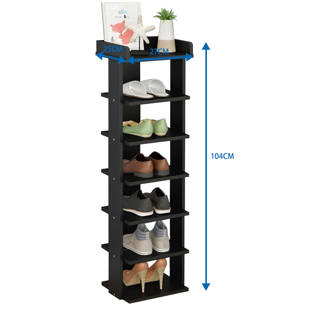 Wooden Shoe Rack Organizer Easy Assembly 5/7 Tiers Storage Shelf Shelves & Racks Living and Home 