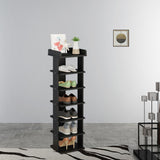 Wooden Shoe Rack Organizer Easy Assembly 5/7 Tiers Storage Shelf Shelves & Racks Living and Home 7-Tier Black 