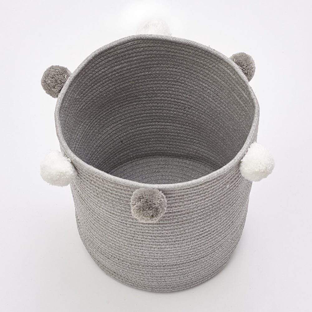 Cotton Rope Basket Woven Laundry Blanket Toy Basket Organizer with Pompom Laundry Baskets Living and Home 