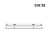 Shelf Tempered Glass 6MM Thick Storage Organizer Wall Mounted Bathroom Shower Caddies Living and Home 50CM 