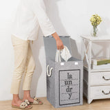 Foldable Home Laundry Baskets Laundry Hamper with Lid and Rope Handles-Grey Laundry Baskets Living and Home 