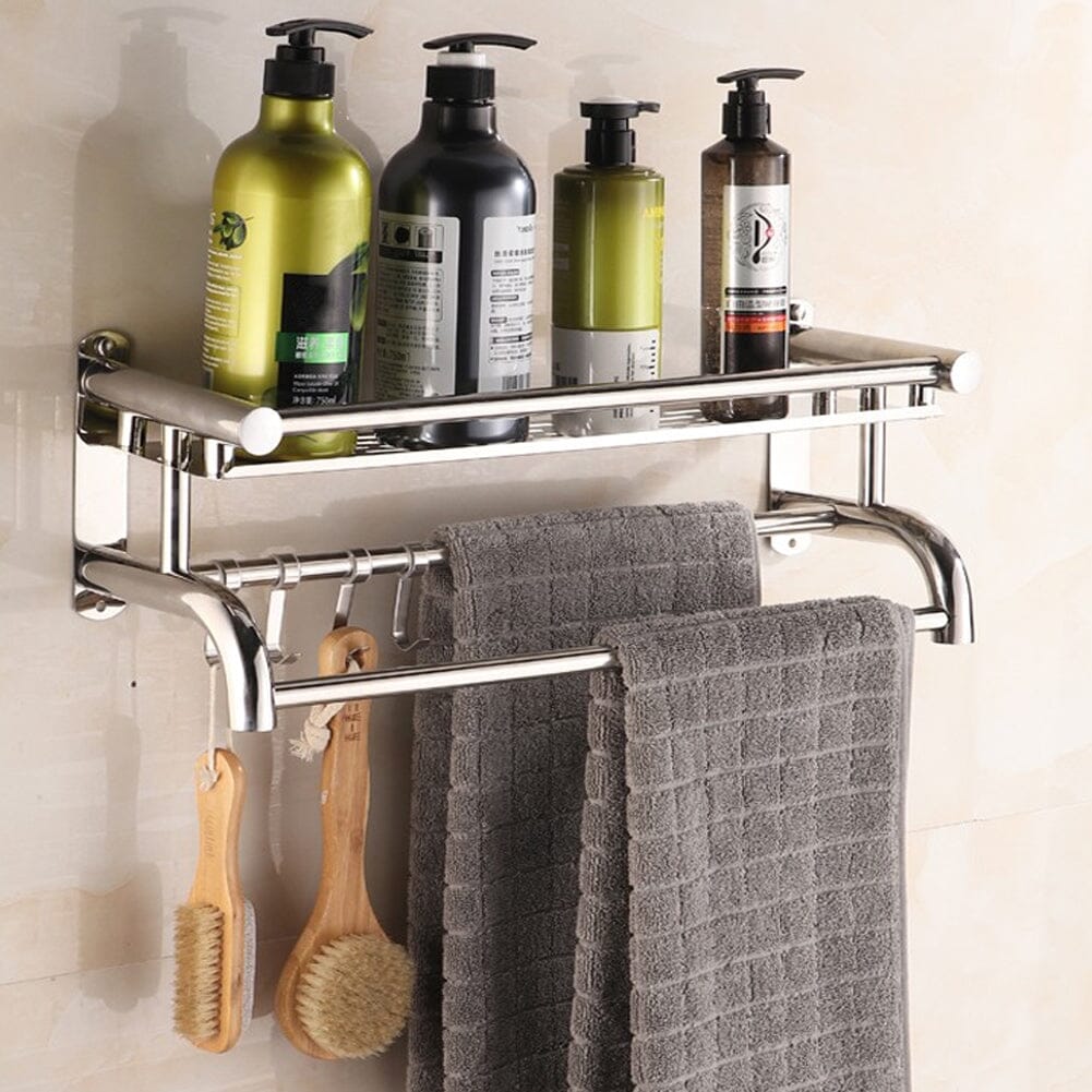 Stainless Steel Bathroom Shelf Storage Toilet Shelf Organizer Wall Mou ...