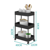 Shelf Trolley Cart Storage Rack for Kitchen Bathroom Kitchen Trolleys Living and Home 