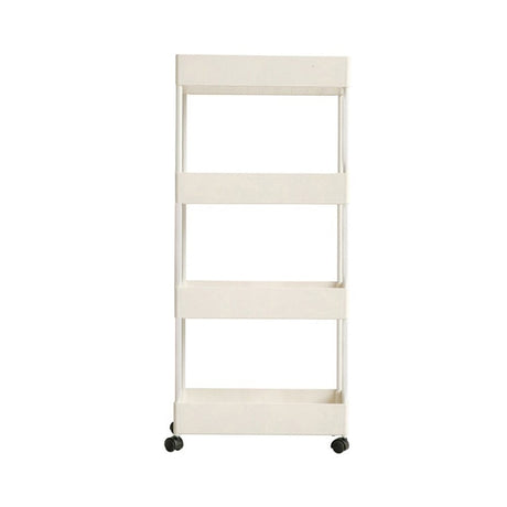 Shelf Trolley Cart Storage Rack for Kitchen Bathroom Kitchen Trolleys Living and Home 4-Tier White 