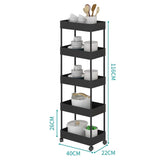 Shelf Trolley Cart Storage Rack for Kitchen Bathroom Kitchen Trolleys Living and Home 