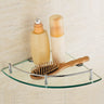 1 Tier Bathroom Glass Corner Shelf Wall Mounted Shower Caddies Living and Home 20x20cm 