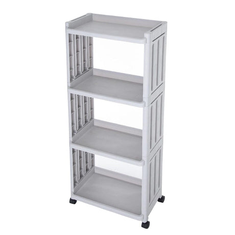 4 Tiers Slim Bathroom Storage Trolley Cart with Wheels Bathroom Trolleys Living and Home 