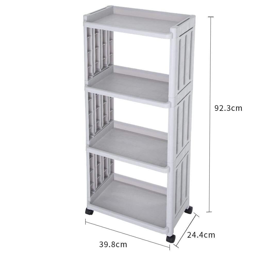 4 Tiers Slim Bathroom Storage Trolley Cart with Wheels Bathroom Trolleys Living and Home 