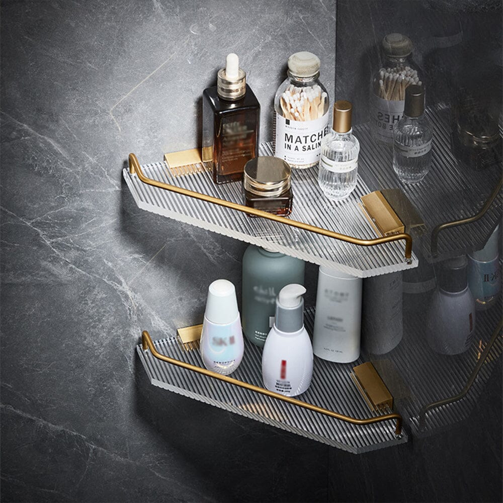 Gold Color Bathroom Shelves Shower Corner Caddy Organizer Shampoo Holder in  2023