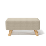 Livingandhome Rectangular Tofu-shaped Footrest with Solid Wooden Legs, ZH1142 Footstools Living and Home 