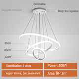 Modern Led Pendant 3 Acrylic Ring Chandelier Pendant Living and Home 