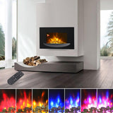 35inch Wall Mounted Electric Fireplace with Pebble Bowl 7 Flame Colours Electric Fireplaces Living and Home 