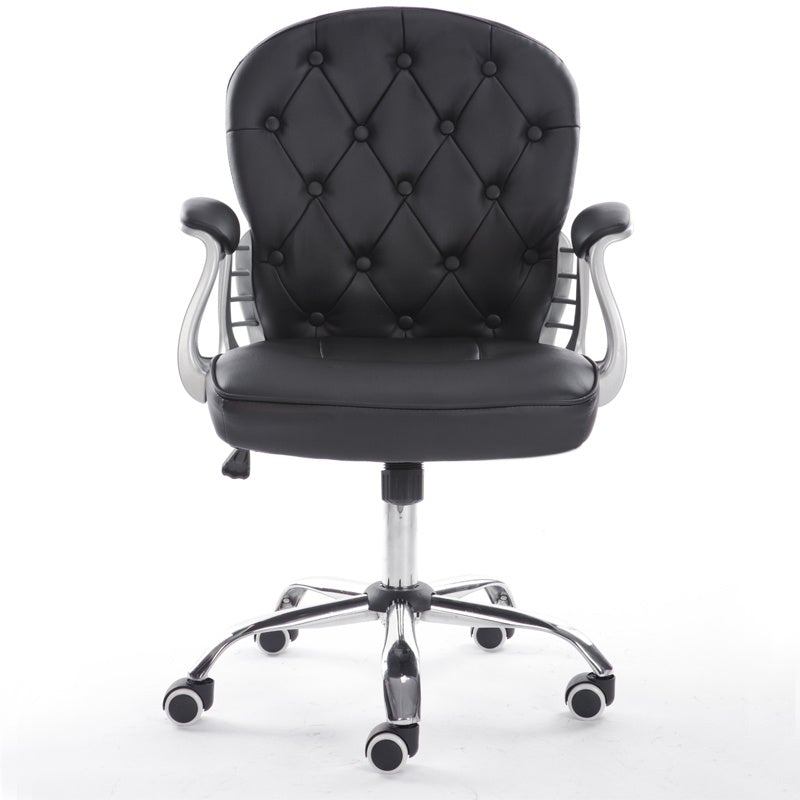 Faux Leather Chesterfield Office Chair with Chrome Base Office Chair Living and Home 