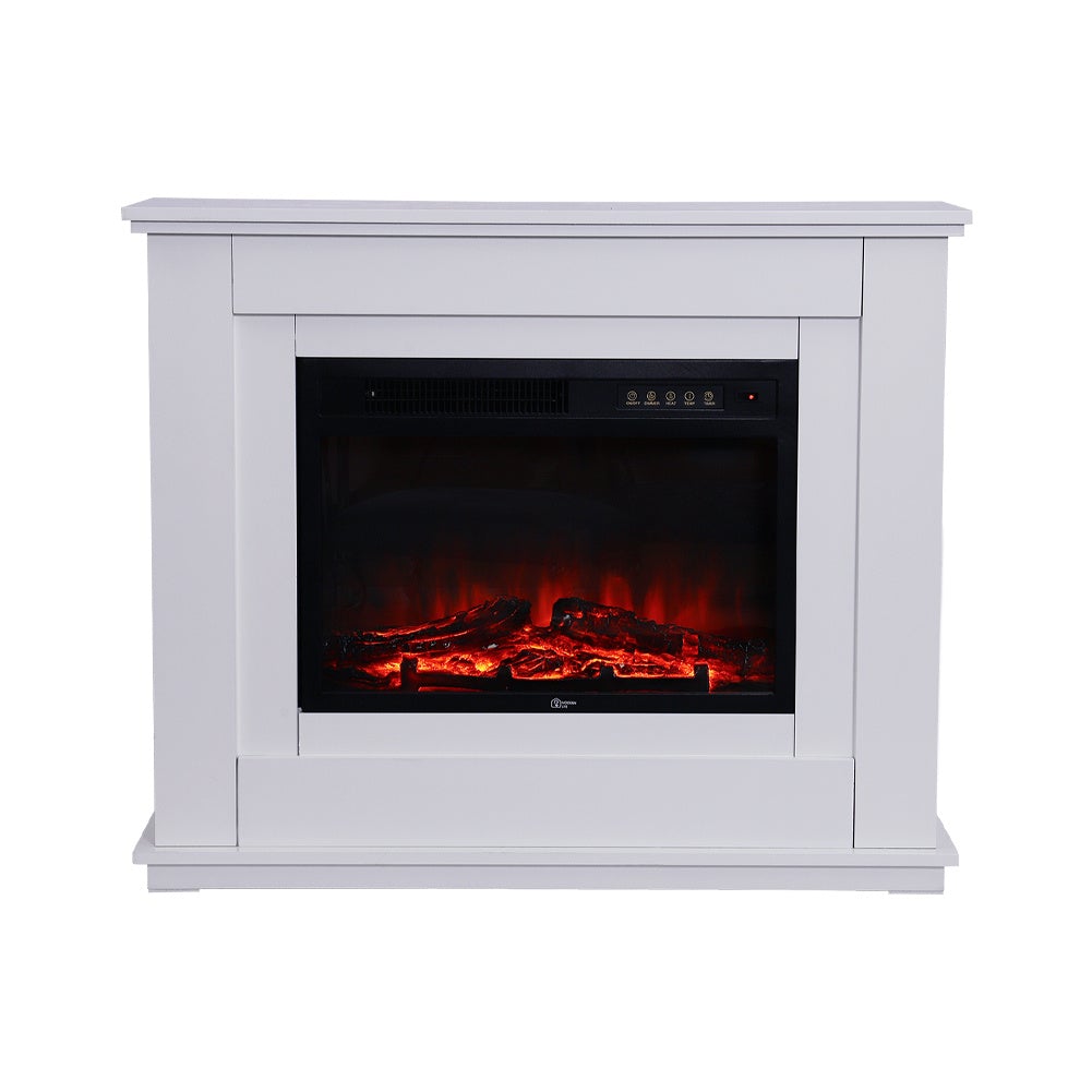 39 Inch Electric Fireplace Suite White Mantel Surround Electric Log Burner Heater Fireplaces Living and Home 