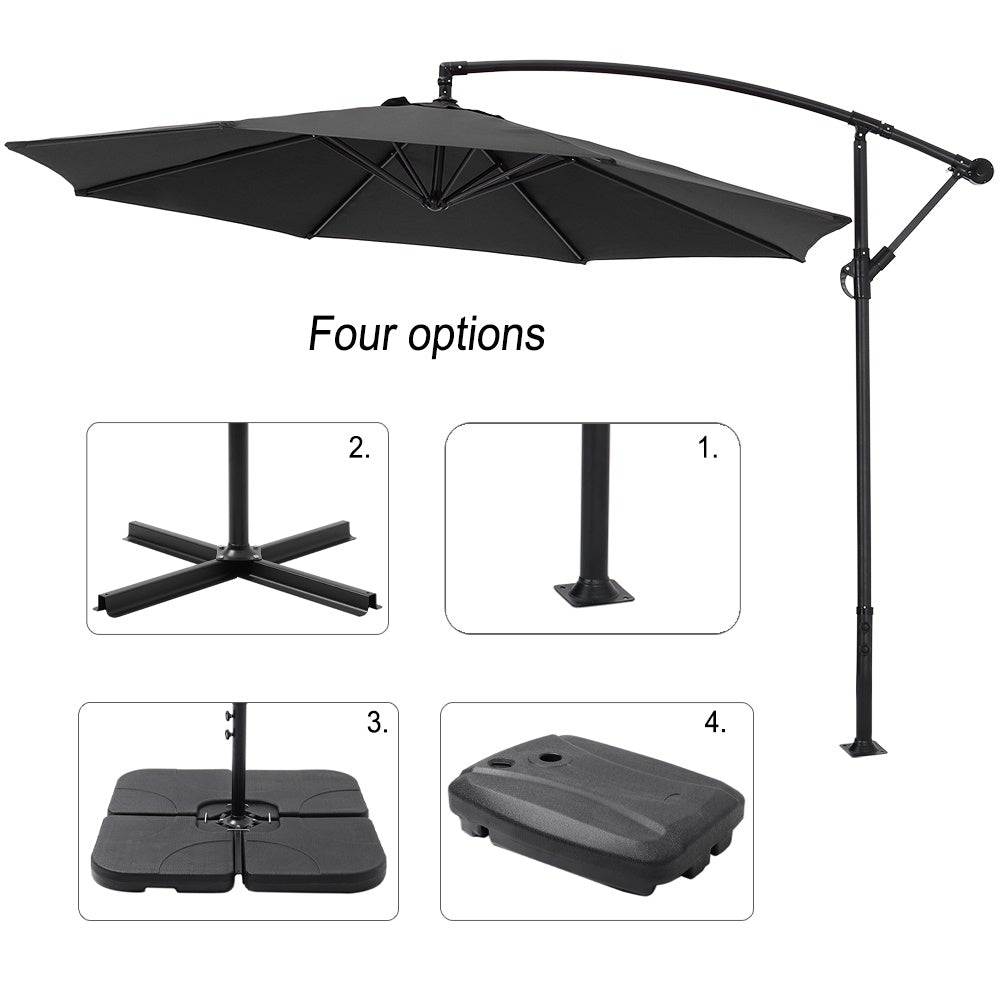 3M Black Sun Parasol Hanging Banana Umbrella Parasols Living and Home 