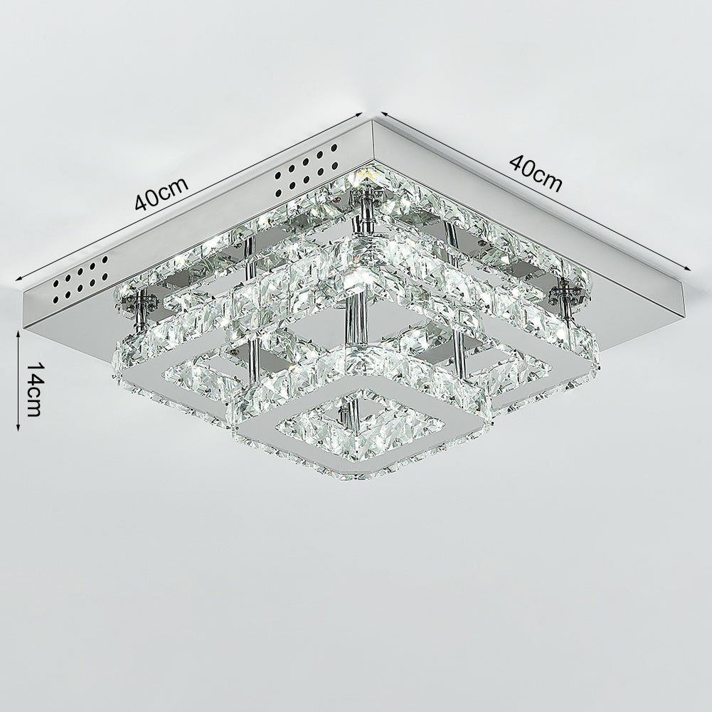 Modern Square Tiered Crystal Ceiling Light Ceiling Light Living and Home 