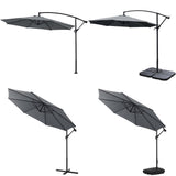 3M Dark Grey Sun Parasol Hanging Banana Umbrella Parasols Living and Home 