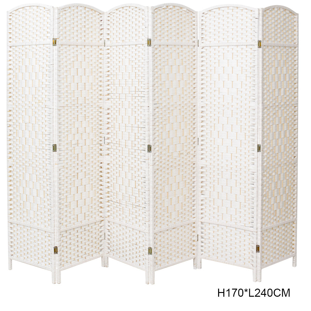 4/6 White Wooden Panels Folding Room Divider Partition Slat Privacy Screen Living Room Divider Living and Home 