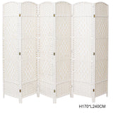 4/6 White Wooden Panels Folding Room Divider Partition Slat Privacy Screen Living Room Divider Living and Home 