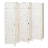 4/6 White Wooden Panels Folding Room Divider Partition Slat Privacy Screen Living Room Divider Living and Home 