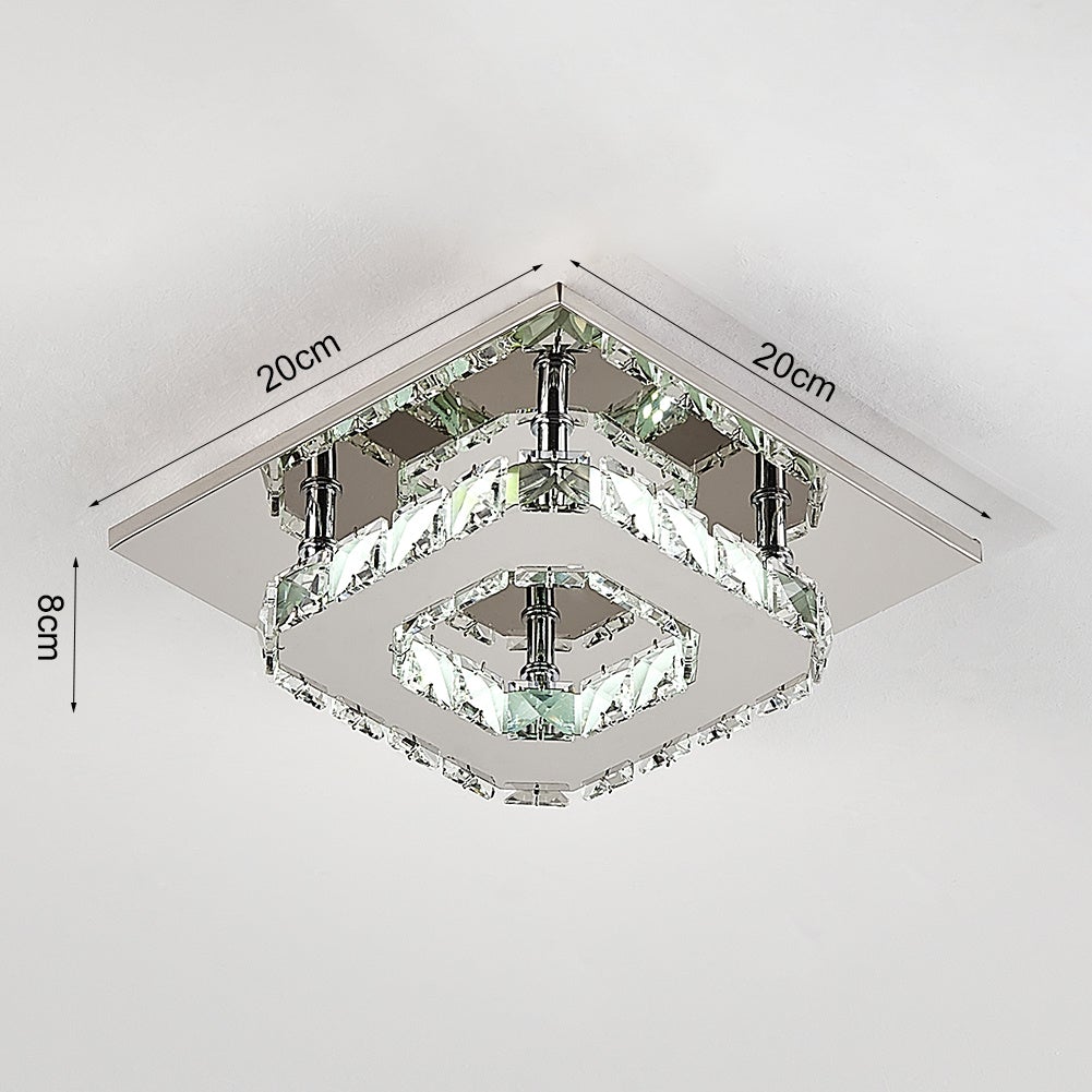 Modern Square Tiered Crystal Ceiling Light Ceiling Light Living and Home 