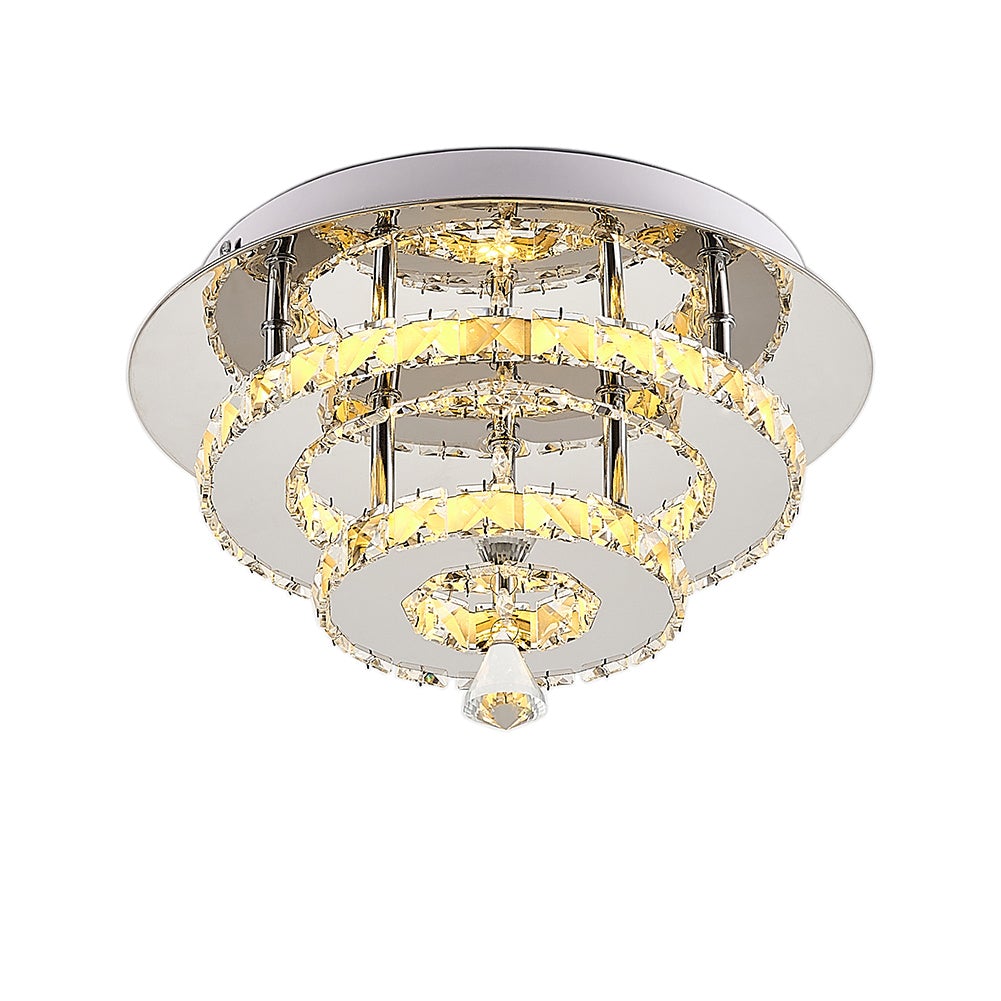 Stacked LED Ceiling Light with Crystal Rims Ceiling Light Living and Home 