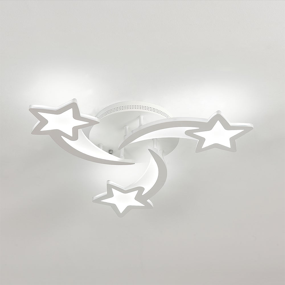 Modern LED Ceiling Light with Star Lampshades Ceiling Light Living and Home W 60 x L 60 x H 6.5 cm Non-Dimmable WhiteGlow