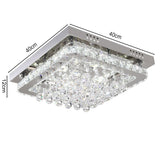 Chrome Finished Sqaure LED Ceiling Light with Luxury Crystal Ball Drops Ceiling Light Living and Home 