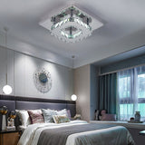 Modern Square Tiered Crystal Ceiling Light Ceiling Light Living and Home W 20 x L 20 x H 8 cm Non-Dimmable White Glow