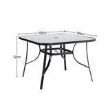 80/105cm Wide Square Garden Table Patio Outdoor Dining Table Coffee Bistro Table Garden Dining Table Living and Home 