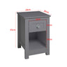 Nightstand Wooden Bedside Table Sofa End Side Table Storage Drawer Cabinet End Tables Living and Home Grey 