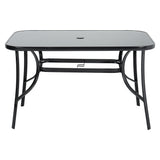 Outdoor Rectangular Dining Table with Umbrella Hole for Garden and Patio Garden Dining Table Living and Home 